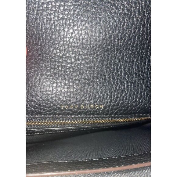 Tory Burch McCraw Black Leather Crossbody Bag Wallet Clutch Purse - Picture 13 of 13